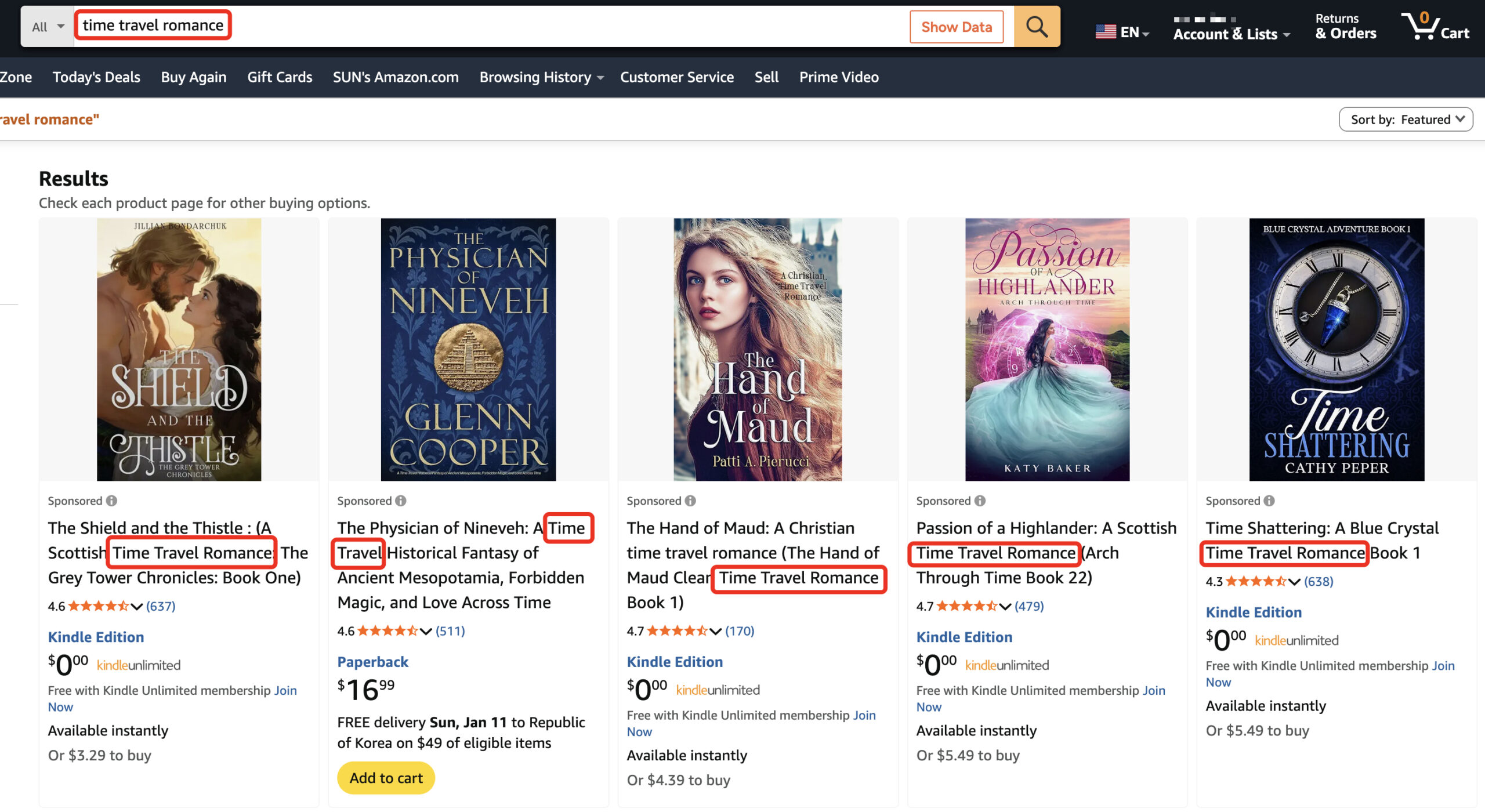 독자들이 찾는 키워드를 제목에 넣은 아마존 출판 소설들